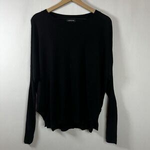 Trouve Sweater Women Sz Small Black Long Sleeve Knit Pullover Angora Rabbit Hair